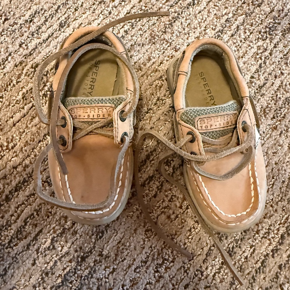 Sperry Kids Tan Moccasins